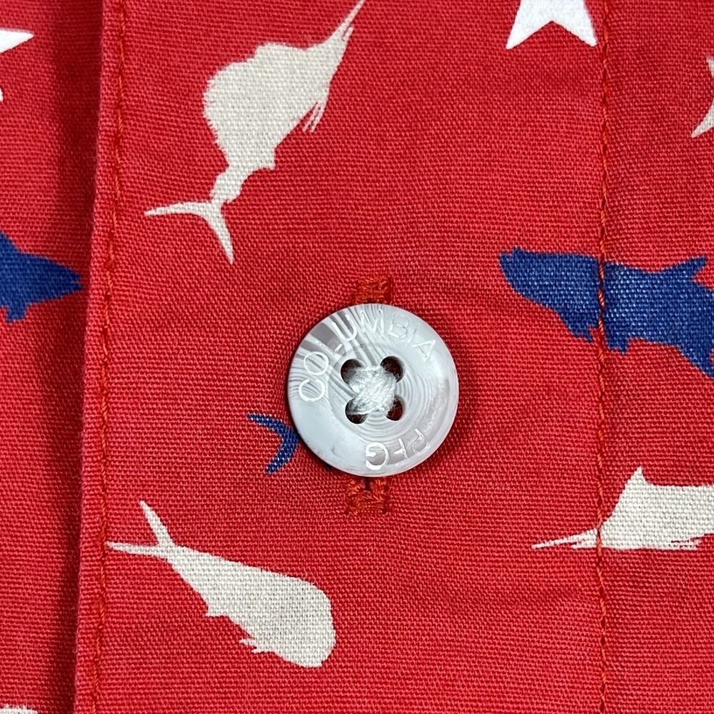 Columbia Shirt Mens Large Patriotic Angler PFG Vented Vacation Traveler Fishing - Picture 5 of 14